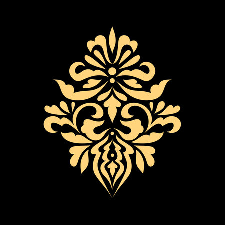 Damask vector oriental golden element. Abstract traditional ornament isolated on backgroundのイラスト素材