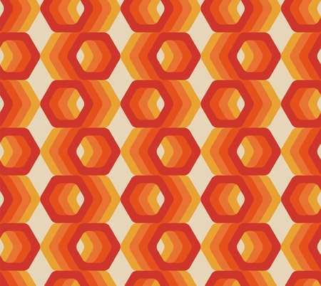 Retro seamless pattern from the 50s, 60s, 70s. Seamless abstract Vintage background in sixties hippie style. Vector illustrationのイラスト素材