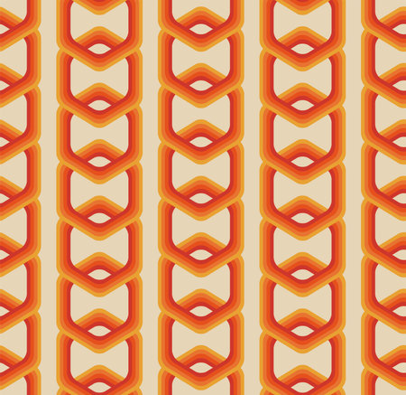 Retro seamless pattern from the 50s, 60s, 70s. Seamless abstract Vintage background in sixties hippie style. Vector illustrationのイラスト素材