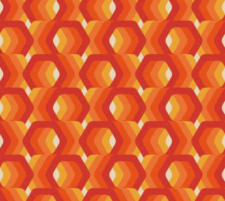 Retro seamless pattern from the 50s, 60s, 70s. Seamless abstract Vintage background in sixties hippie style. Vector illustrationのイラスト素材