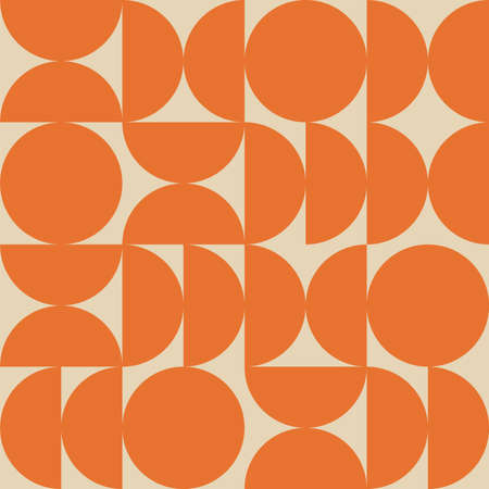 Seamless geometric pattern in retro bauhaus style. Trendy simple colorful textureのイラスト素材