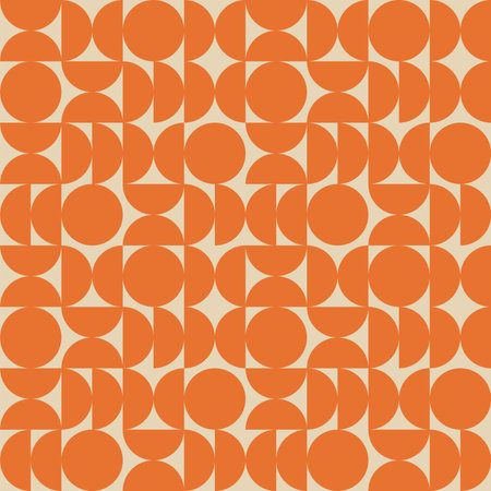 Seamless geometric pattern in retro bauhaus style. Trendy simple colorful textureのイラスト素材