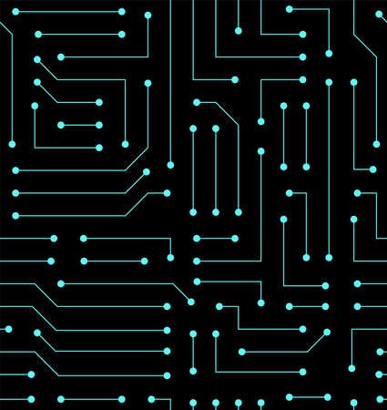 Technology background with micro circuit board. Seamless high tech pattern. IT texture. Stock vector illustration.のイラスト素材