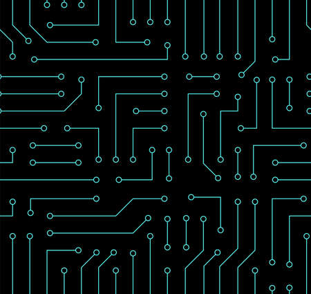 Technology background with micro circuit board. Seamless high tech pattern. IT texture. Stock vector illustration.のイラスト素材