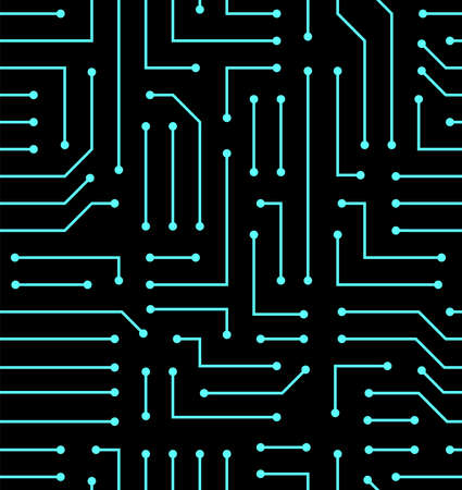 Technology background with micro circuit board. Seamless high tech pattern. IT texture. Stock vector illustration.のイラスト素材