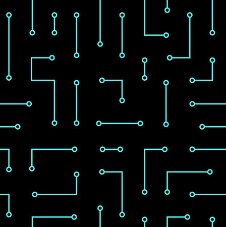 Technology background with micro circuit board. Seamless high tech pattern. IT texture. Stock vector illustration.のイラスト素材