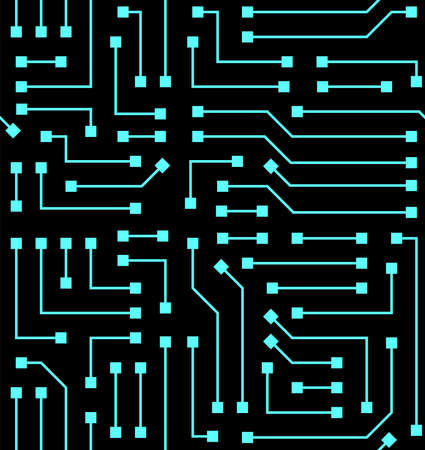 Technology background with micro circuit board. Seamless high tech pattern. IT texture. Stock vector illustration.のイラスト素材