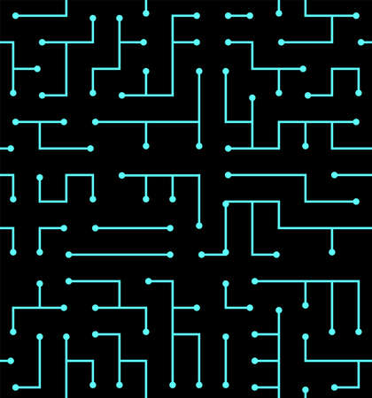 Technology background with micro circuit board. Seamless high tech pattern. IT texture. Stock vector illustration.のイラスト素材