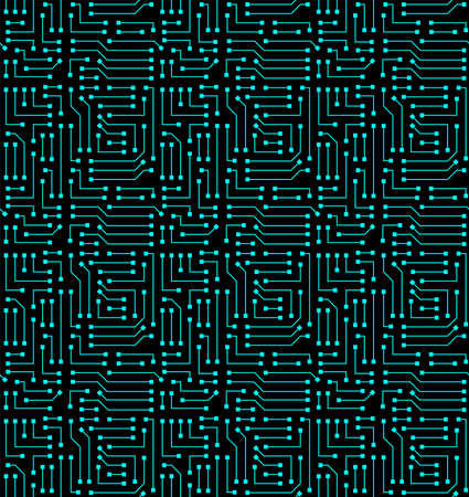 Technology background with micro circuit board. Seamless high tech pattern. IT texture. Stock vector illustration.のイラスト素材
