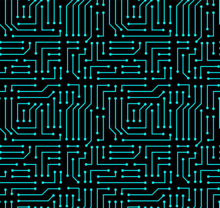 High tech seamless vector texture. Circuit board pattern in modern technology colorsのイラスト素材
