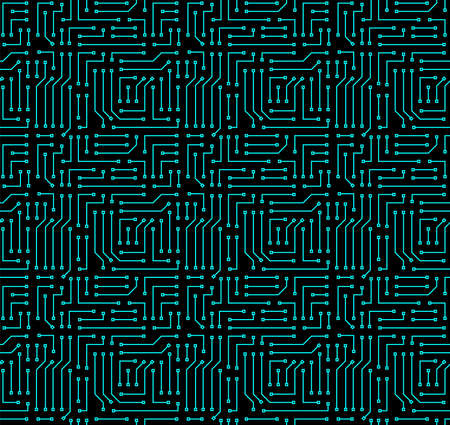 High tech seamless vector texture. Circuit board pattern in modern technology colorsのイラスト素材