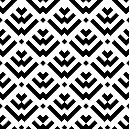 Abstract geometric pattern with stripes, lines. A seamless vector background. Black and white texture.のイラスト素材