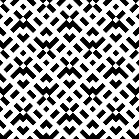 Abstract geometric pattern with stripes, lines. A seamless vector background. Black and white texture.のイラスト素材