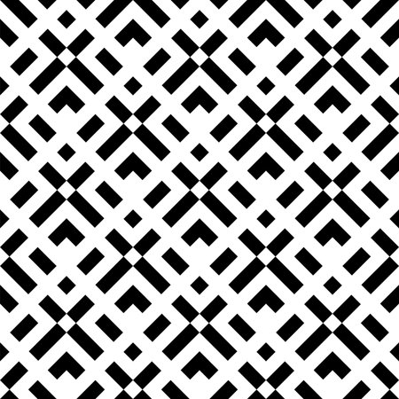 Abstract geometric pattern with stripes, lines. A seamless vector background. Black and white texture.のイラスト素材