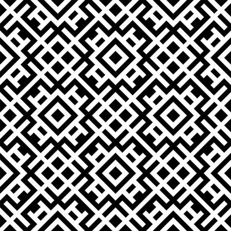 Abstract geometric pattern with stripes, lines. A seamless vector background. Black and white texture.のイラスト素材