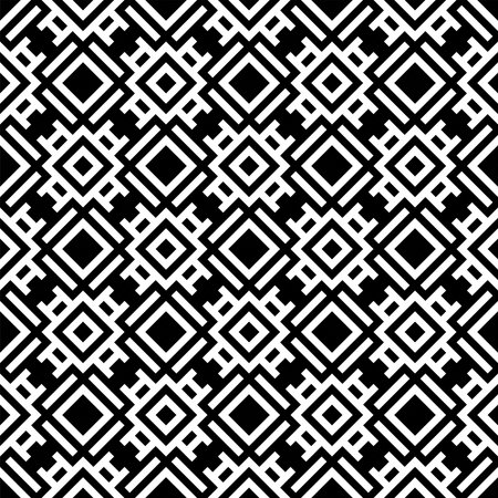Abstract geometric pattern with stripes, lines. A seamless vector background. Black and white texture.のイラスト素材