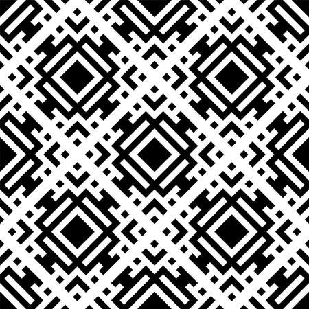 Abstract geometric pattern with stripes, lines. A seamless vector background. Black and white texture.のイラスト素材