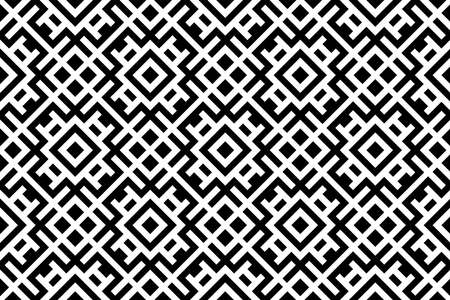Abstract geometric pattern with stripes, lines. A seamless vector background. Black and white texture.のイラスト素材