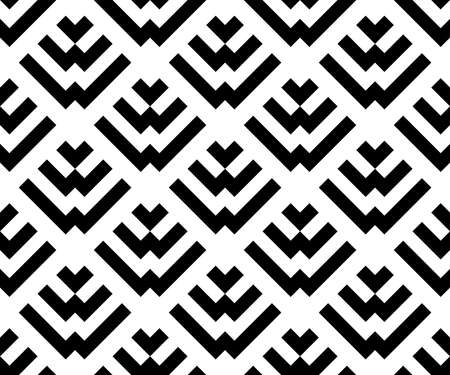 Abstract geometric pattern with stripes, lines. A seamless vector background. Black and white texture.のイラスト素材