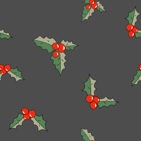 Christmas seamless pattern in retro cartoon style. Perfect for wallpaper, wrapping paper, pattern fills, winter greetings, web page background, Christmas and New Year greeting cardsのイラスト素材