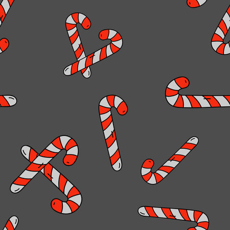 Christmas seamless pattern in retro cartoon style. Perfect for wallpaper, wrapping paper, pattern fills, winter greetings, web page background, Christmas and New Year greeting cardsのイラスト素材