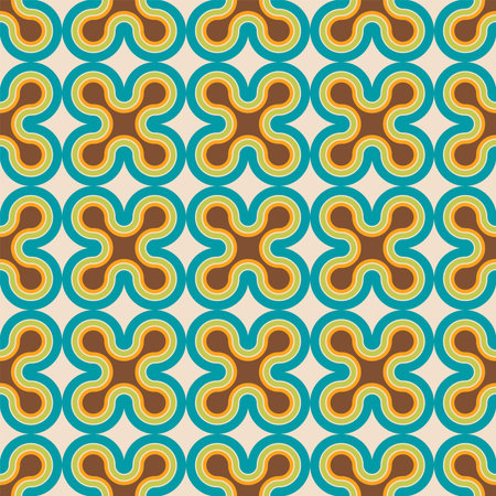 50s Mid Century Modern Seamless colorful Pattern. Retro vintage abstract geometric backgroundのイラスト素材
