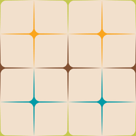 50s Mid Century Modern Seamless colorful Pattern. Retro vintage abstract geometric backgroundのイラスト素材