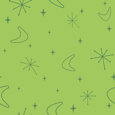 Mid century modern seamless pattern. 1950s vintage style atomic background, retro vector illustration.のイラスト素材