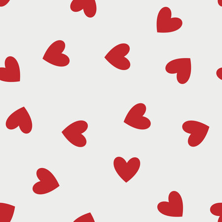 Vector seamless pattern. Simple repeating texture with chaotic hearts. Stylish hipster texture.のイラスト素材