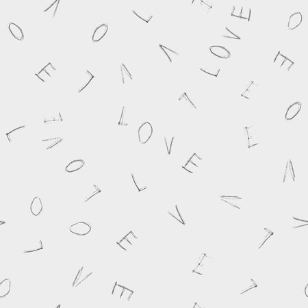 Romantic background. Love phrase in doodle hand drawn pencil simle style. Perfect design for posters, cards, textile, web pages.のイラスト素材
