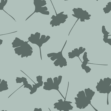 Two-color vector floral pattern. Design for wallpaper, wrapping paper, background, fabric. Vector seamless pattern with decorative climbing flowers.のイラスト素材