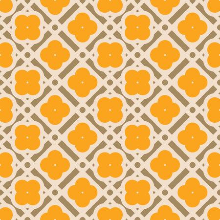 Colorful Floral Vector Seamless Pattern. Retro 70s Style Nostalgic Fashion Textile Bold Background. Summer Resort Print. Daisies. Flower Powerのイラスト素材