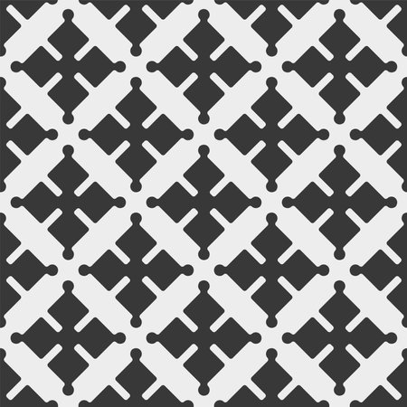 Seamless abstract geometric floral decorative background. Simple vector vintage retro textureのイラスト素材