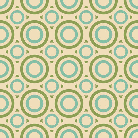 50s Retro Seamless Pattern. 60s and 70s Aesthetic Style. Atomic age style fashion texture. Vintage colorful backgroundのイラスト素材