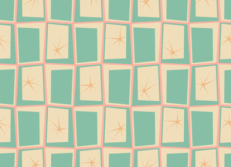 Geometric mid century modern style seamless pattern. vector background print.のイラスト素材