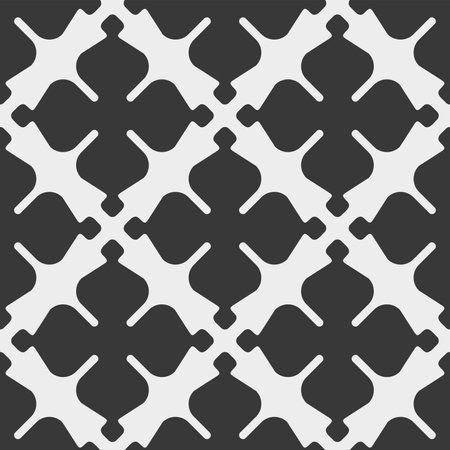 Vector illustration of geometric flowers seamless pattern. Floral organic background.のイラスト素材