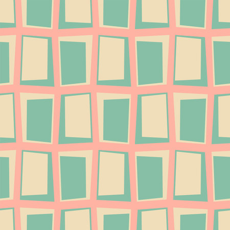 Mid century style vector seamless pattern. 50s retro vintage background. Fashion ornamental textureのイラスト素材