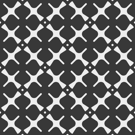 Dusty white and grey floral seamless pattern. Abstract geometric pattern in arabic style. Simple vector seamless design for background, paper, textile, wallpaper, webのイラスト素材