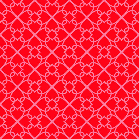Tiny hearts grid seamless pattern. Cute little repeating hearts vector retro 1970s illustration. Love and relationship, valentine day. Print for fabric, paper, packaging, stationery.のイラスト素材
