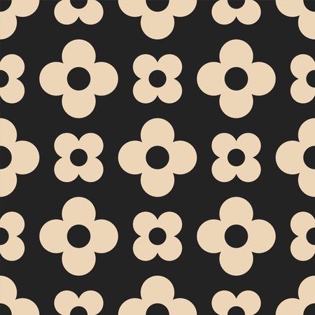 Vector seamless background. Minimalistic abstract floral pattern. Modern print in black and white color. Ideal for textile design, screensavers, covers, cards, invitations and posters.のイラスト素材