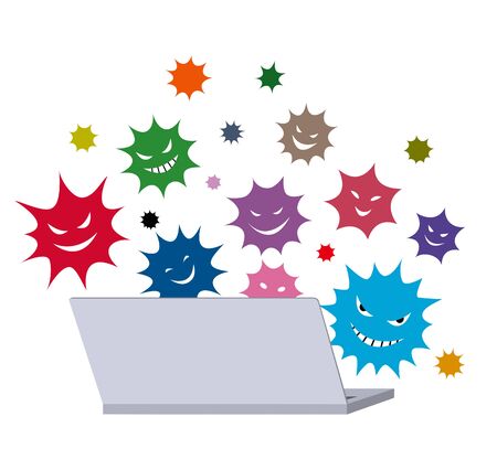Hiding computer virus. colorfulのイラスト素材