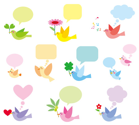 colorful birdsのイラスト素材