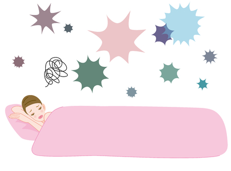 Sleepless womanのイラスト素材