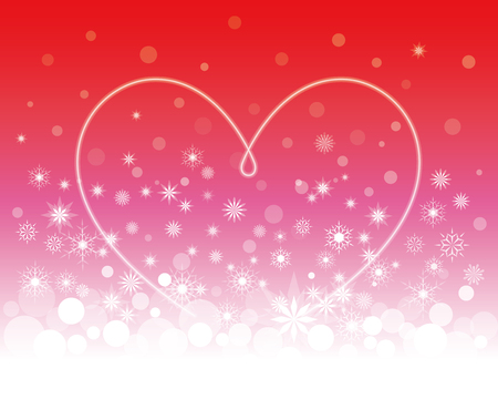White heart in a red backgroundのイラスト素材