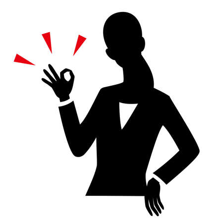 Silhouette of the woman to OK itのイラスト素材