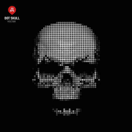 Dots pixels skullのイラスト素材
