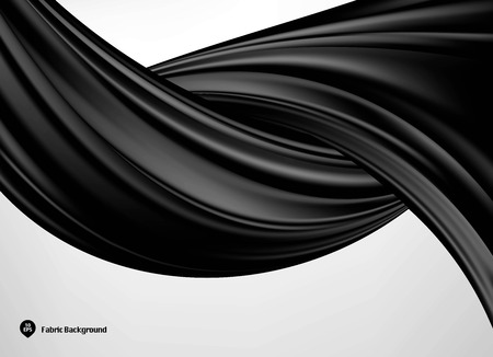 Black silk or satin fabric on white background for grand opening ceremony or other occasion.のイラスト素材