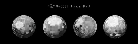 Set of disco balls in Vector. Great for party events.のイラスト素材