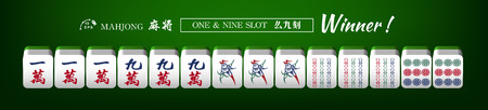 The winner mahjong (majiang) set in Vector. Mahjong is a tile-based game that was developed in China.のイラスト素材