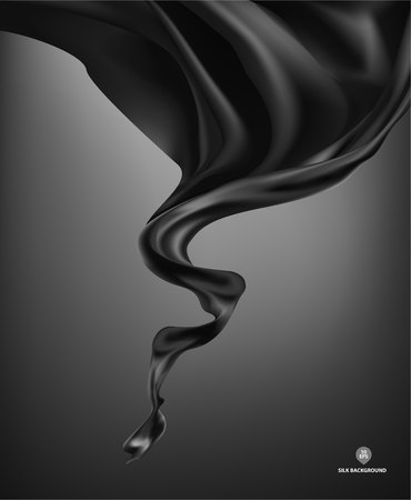 Abstract vector flying wave silk or satin fabric on white background for grand opening ceremony or other occasionのイラスト素材